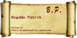 Bogdán Patrik névjegykártya