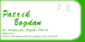 patrik bogdan business card